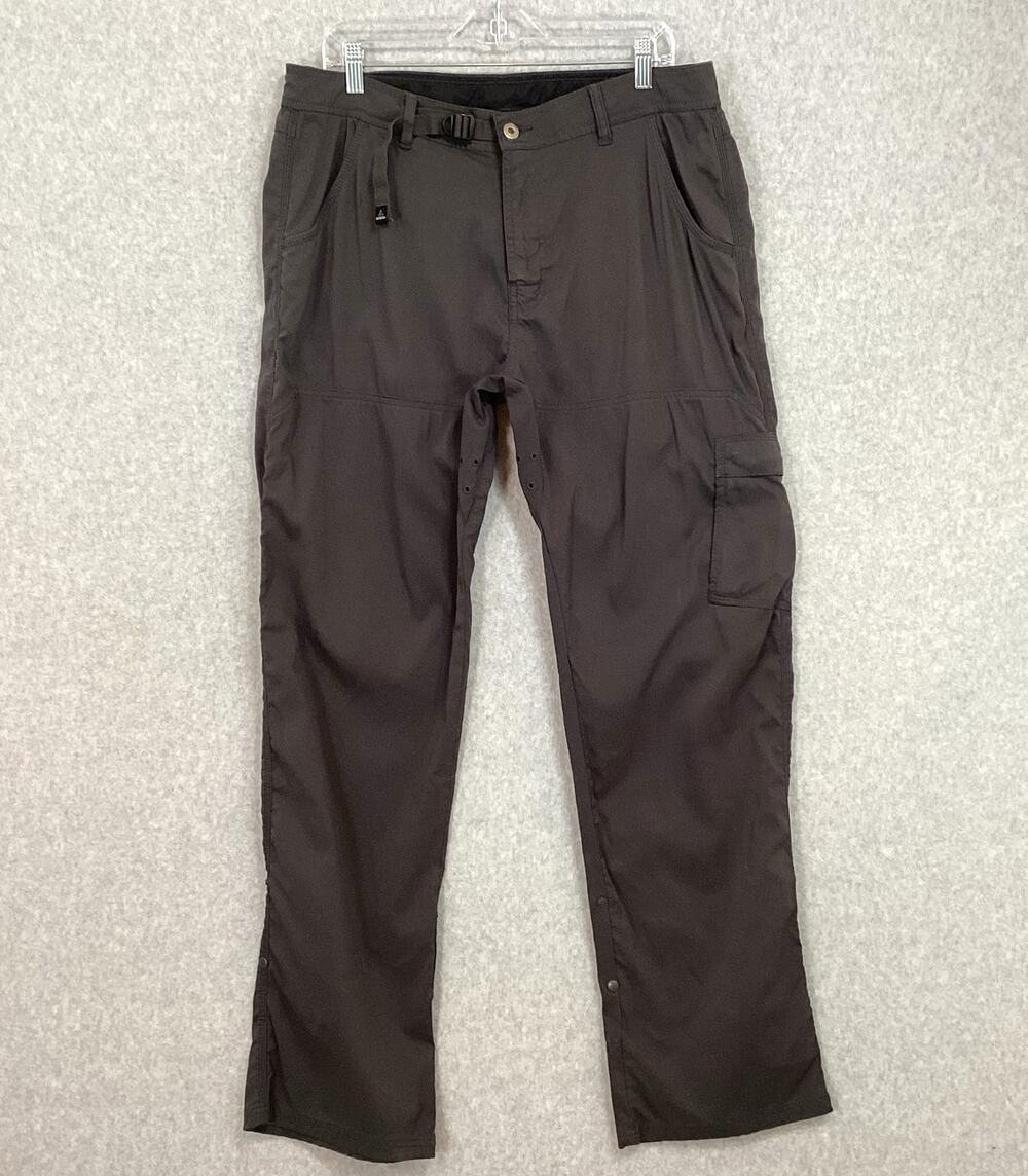 prAna Stretch Zion Pants Mens XL 34L Quick Dry Roll Up Leg Outdoor Hiking UPF 50